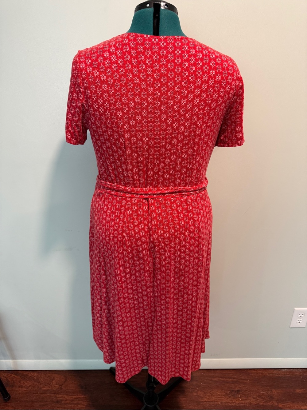 Loft Red Patterned Wrap Dress - Picture 3 of 4